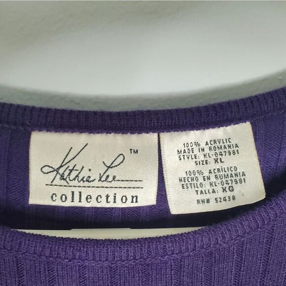 Kathy Lee Collection XL Vintage Sweater Dress Purple Long Sleeve - Picture 6 of 10